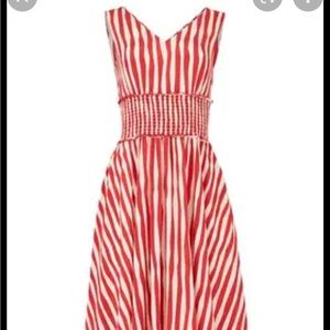 LK Bennett silk striped midi dress